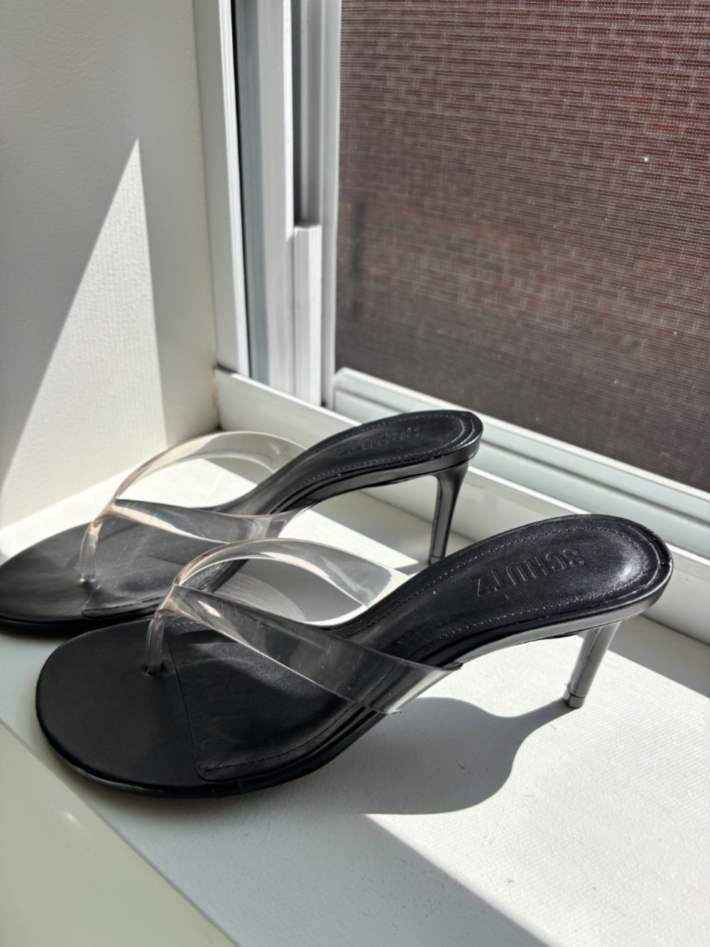 Schultz Clear Jelly Heeled Sandals - Picture 2 of 7